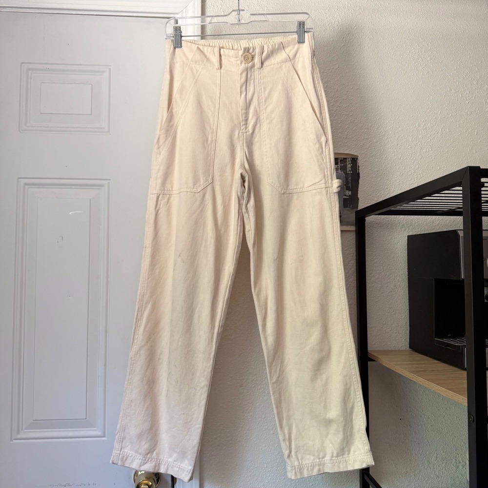 BACK BEAT CO. Cream ivory high rise straight leg pants